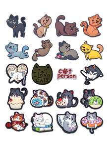 20pcs/Set Pet Shoe Accessories, Cat Shoe Decoration Set, Shoe Ornaments, Cat Shoe Decor, DIY Shoe Decorations, Funny Shoe Charms, Shoe Flowers, Shoe Buckles, Shoe Decorative Buckles, Children's Gifts, Pets, Decorations, Animals, Cats - Cat - View 1