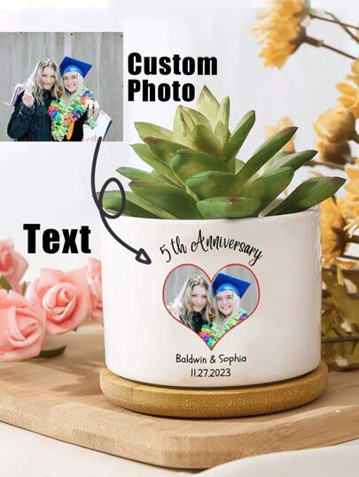 1pc Personalized Graduation Ceramic Plant Pot, Graduation Gift For Her, Him, College Graduation Gift, High School Graduation Gift,Personalized Planter Graduation Gift, You Did It Planter, Graduation Plant Pot, Graduation Flower Pot,Graduation Gifts For Her,Class Of 2025