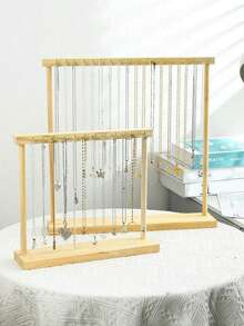 Walnut Color /Black Iron Hook Fashion Necklace Display Stand, Jewelry Shop Accessories Necklace Organizer Rack, Home Jewelry Necklace Storage, Makeup Room Decor,Room Decor - Multicolor - View 10