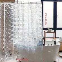 Fashionable EVA Water Cube Shower Curtain, Waterproof, Chemical-Free, Transparent Lining, No Hooks Included. Summer Bathroom Decor, New School Year Bathroom Accessory (This Product Is Lightweight, Please Note The Product Dimensions) - Multicolor - View 10