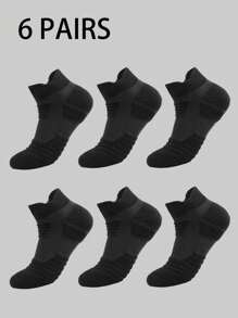 1/3/6 Pairs Thick Sports Short Socks For Men, Moisture-Wicking Tennis, Badminton, Running, Basketball Socks, Fall