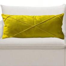 Set Of 2 Large Rectangular Crossed Baguette Cushions, Filled, 70cm X 30cm - Amarillo - Ver 2