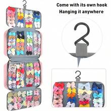 Hanging Hair Accessories Storage Bag - Organizer' Hair Bows, Clips, Headbands, Scrunchies & Ties - Display With Hook - Pink - View 2