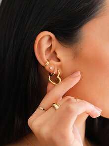 Heart Design Hoop Earrings, Suitable For Daily Wear - Earrings - View 10