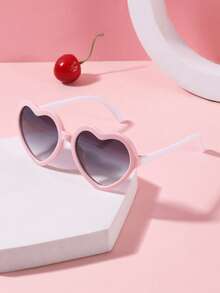 1pc Girls 4-10Y Cute Heart Frame Fashion Fashion Glasses, Suitable For Party, Vacation, Travel, Spring New Arrival