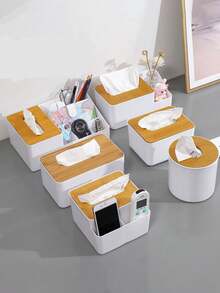 1 件长方形简易纸巾盒，家庭客厅卧室浴室办公室桌面纸巾收纳盒家庭浴室装饰浴室收纳盒秋季装饰返校