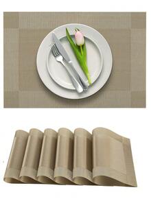 1-6 pezzi Sottopiatti lavabili e resistenti al calore in PVC, adatti per sala da pranzo, decorazioni per tavolo da pranzo, decorazioni per la casa