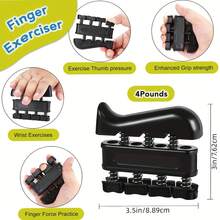 Grip Strength Trainer(5Pcs) - Forearm Strengthener, Finger Exerciser, Finger Stretcher, Forearm Workout Ring And Hand Exercise Ball - Grip Strengthener And Extensor Trainer For Any Sizes Hand & Finger - 黑色 - 查看 6