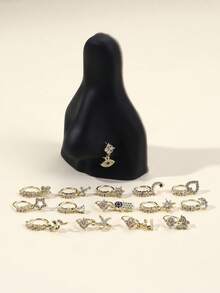 15 件吊坠鼻环 心形吊坠鼻环 软骨耳环 吊坠穿孔首饰 女士（金色）