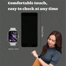 SIMSONLAB Montre connectée intelligente avec bracelet en acier et silicone, pour hommes et femmes, avec appel Bluetooth, cadran personnalisable et minuterie, compatible avec Android et iOS, version améliorée 2025
