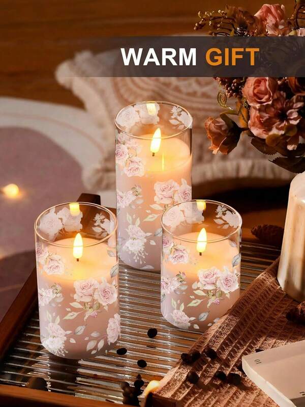 1/3pcs Flameless Candle Lights With Timer Remote Control (3"Dia X 4"/5"/6"H Battery Operated Candles), Home Decor, Wedding Decor, LED Candle Lights, Holiday Party, Birthday, Graduation, Mother's Day, Valentine's Day, Christmas, Festival Party