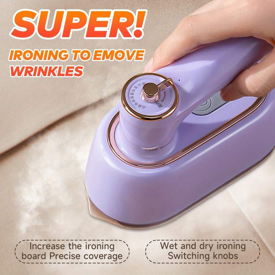 PANCERKA 1 pieza Vaporizador portátil de ropa con potencia de 1000W, vaporizador de ropa de mano con depósito de agua de 100ml, diseño plegable, vapor de alta presión, vaporizador de tela que se puede planchar en húmedo o seco, con apagado por sobrecalentamiento para una rápida eliminación de arrugas