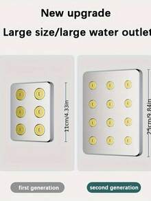 Shower Head, 4 Inch/10 Inch High Pressure Rain Shower Head, Removable Water Outlet, Large Rectangular Rainfall Showerhead, 360 Degree Rotation Bathroom Waterfall Shower Heads Bathroom Accessories Bathroom Tools - Multicolor - View 6