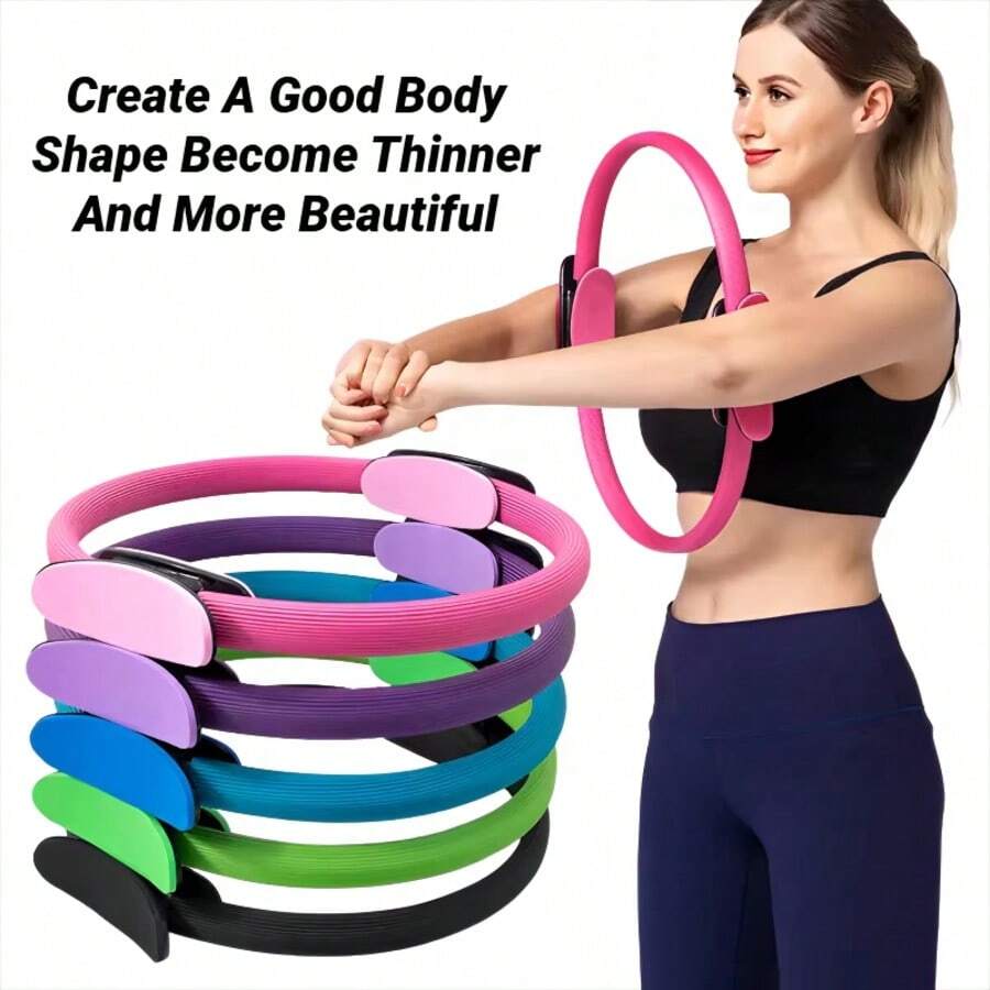 Pilates Ring Yoga Fitness Leg Shaping Magic Circle Crescent Handle Waist Slimming Ring Multi-Function Leg Clamp - Multicolor - View 1
