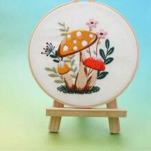 1 PC English Embroidery DIY Kit Bright Mushroom Hand Embroidery Material Package + 20cm Embroidery Bandage - Multicolor - View 13