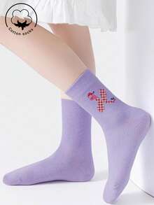 5/3/1 Pair Boys Girls Kids Socks Set - Candy Color Striped Solid With Bowknot/Heart/Graffiti Designs, Soft Breathable Cotton, Unisex Baby Toddler Teen Ankle/Mid-Calf Socks For School Sports Daily Wear, Short Socks/Crew Socks For Teenagers Students, 4-Season Black White Gray Multicolor Mix - Multicolor - View 5