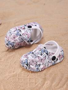 1 Pair Kids Fashion Colorful Print Breathable Anti-Slip Soft EVA Sandals, Suitable For Little Girls Outdoor, Garden, Beach Wear In Summer - White - View 4