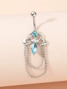 1pc/Set Women Sexy Navel Piercing Ring With Butterfly Zirconia Decoration, Belly Button Rings - Multicolor - View 14