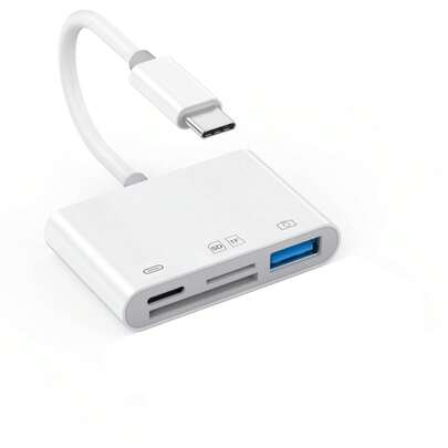 1pc Camera Memory SD Card Reader Adapter, Compatible With Lightning/Type-C To USB OTG, Micro TF SD Card Power Charger Distributor Connector, Compatible With IPhone 15 14 13 12 11 Xs Xr X, Camera, IPad