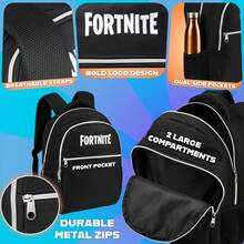 Fortnite Backpack Gaming Rucksack School Bag Camo Daypack Travel Days Out PE Sports Gamer Gift - A - View 2