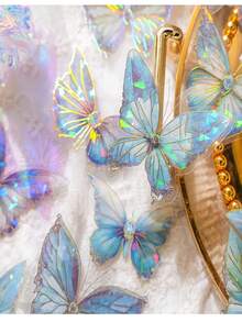 20片装奢华水晶激光金色蝴蝶贴纸，夺目的多色渐变翅膀，散发彩虹般的光芒 - 晶莹剔透的装饰，适合居家、婚礼、派对！各种DIY房间装饰 家居装饰 墙面装饰 卧室装饰 浴室装饰 房间装饰 家居装饰 客厅壁纸 墙贴 墙纸 厨房装饰 个性化贴纸 - 多色 - 查看 3