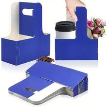 15 牛皮纸杯架，2 杯一次性外送饮料杯架带手柄，冷热饮杯架，咖啡杯架，送餐，外卖杯架