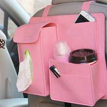 1pc Car Tissue Box, Car Tissue Paper Holder, Car Storage Bag, Seat Back Organizer Pocket, Easy Installation Hanging Storage Bag - Multicolor - View 6