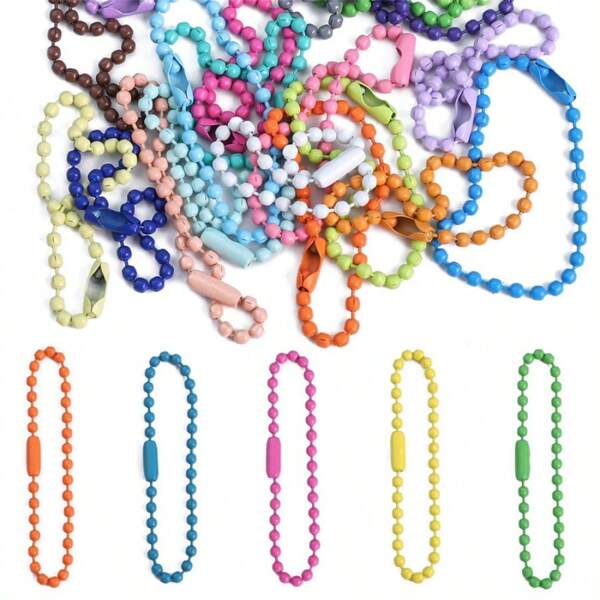 Set de 10/20/40/60 piezas de cadenas de bolas y cuentas que se adaptan a llaveros, muñecas, etiquetas, conectores para hacer pulseras, joyería y accesorios DIY, de 11,5 cm de longitud, para mochilas escolares