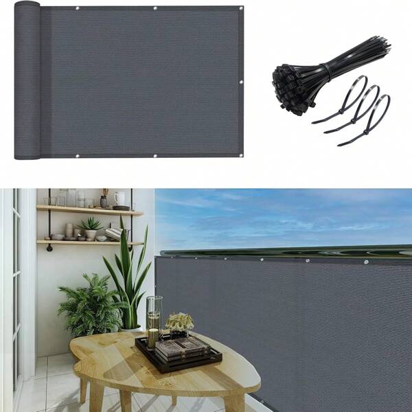 Outdoor Privacy Screen For Balcony, Lawn & Backyard - Durable Plastic Mesh With Cable Ties, Weather-Resistant