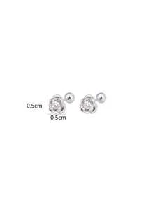 1 paire de boucles d'oreilles à fleurs de rose à vis pour femmes, délicates, , polyvalentes, peuvent être portées pendant le sommeil