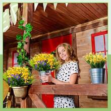 10束人造圣诞装饰品，抗紫外线仿真绿植，适用于户外，高品质抗氧化波士顿蕨，触感逼真，可用于家居装饰、厨房/房间装饰、墙面装饰、室内外悬挂式花盆、春夏花园庭院装饰、万圣节装饰、人造花卉、母亲节装饰、节日装饰、情人节装饰。 - 混色 - 查看 6