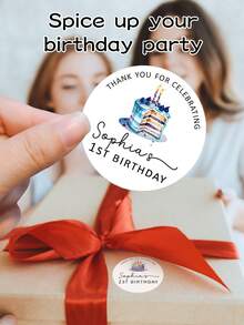 15/35/70pcs Customized Birthday Party Gift Stickers, Personalized Happy Birthday Labels, Colorful Birthday Party Decorative Stickers, PVC Material, Customized Happy Birthday Stickers, Gift Packaging Supplies - Multicolor - View 4