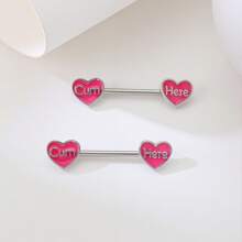 2 piezas de anillos para los pezones con forma de gota de aceite y corazón, aptos para uso diario de la mujer, regalo para el Día de San Valentín, Día de la Madre