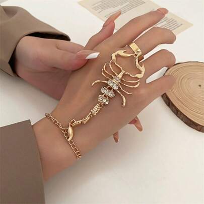 1pc Hip Hop Dramatic Scorpion Bracelet For Women, Dark Aesthetic