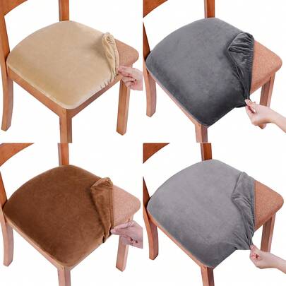 Capa de cadeira de veludo de 1 peça - Protetor de cadeira moderno, capa de móveis fácil de instalar, lavável à máquina, decoração confortável para casa, adequada para capas de assento em salas de jantar, salas de estar, quartos e hotéis