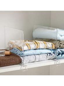 2/4/6/8PCS Acrylic Transparent Wardrobe Divider, Wardrobe Storage, Bag Storage, Book Storage, Multi-Functional Divider And Finishing Board Nail Free Clothing Divider Board - Transparent - View 6