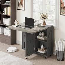 Cocosity Movable Kitchen Table Extendable Versatile Table, Dark Walnut - Light Grey - View 8
