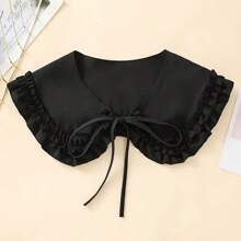 1 pieza Cuello destartalable de Peter Pan de gasa blanca para mujer