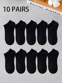 1/5/10 Pairs Men's Sports Socks, White Boat Socks, Moisture-Wicking Breathable, Tennis, Badminton, Running, Basketball, Fall