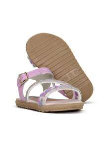 Kindi Children's Sandals With Rhinestones - Charming, Modern And Perfect For Girls Stylish And With Impeccable Fit - Colors: White And Bubblegum Pink - 粉色 - 查看 6