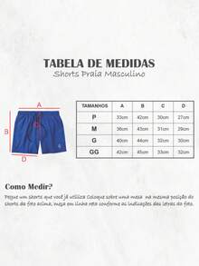 Men's Basic Blue Foliage Tactel Shorts With Pockets And Drawstring For Beach, Training, Running - Multicolor - View 3