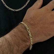 KIT COLAR E PULSEIRA MASCULINO CORRENTE BANHO DE OURO 18K
