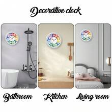 Colorful Children's Learning Number Clock, 8-12 Inch Round Silent Quartz Clock, AA Battery Powered - Suitable For Bedroom, Kids Room, Living Room, Classroom Decor And Gift (Batteries Not Included) Home Decor - Multicolor - View 7