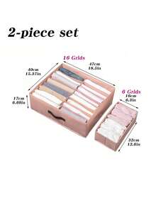 1pc/2pcs/3pcs/4pcs Pink Fabric Wardrobe Drawer, Clothes And Pants Compartment Storage Box Can Be Used To Store And Organize Underwear, Pants, Neckties, Wardrobe Drawer Style Layered Sorting Basket - Pink - View 4