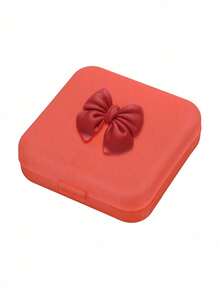 1pc Bow-Knot Decor 4-Compartment Mini Medicine Organizer Box, DIY Travel Portable Cute Small Pill Case For Home, Travel, Living Room, Bedroom, Bathroom Storage, Suitable For Family, Travel, Wedding, Party, Birthday, Mother's Day, Father's Day, New Year, Accessory, Interesting Gift, Valentine's Day Gift, Self-Adhesive Assembly Required - Multicolor - View 9