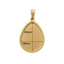 5 Stücke 13x18/18x25mm Edelstahl-Tropfen-Herz-Zargeneinsätze, Anhänger, Fassungen zum Basteln von Ohrringe, Halsketten, Schmuck