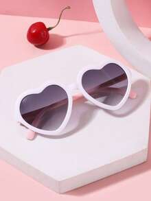 1pc Girls 4-10Y Cute Heart Frame Fashion Fashion Glasses, Suitable For Party, Vacation, Travel, Spring New Arrival