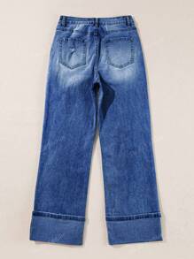 Blugi casual din denim rupti, simpli, de culoare solidă, pentru femei