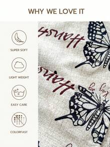 1 pièce Taie d'oreiller enveloppe papillon 100% polyester, sans rembourrage
