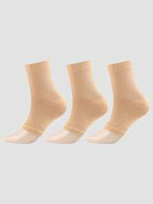 3 Pairs Of Breathable Net Mesh Simple Compression Plantar Fasciitis Socks, Ankle Support For Sports, Cycling, And Injury Prevention Gym Gym Wristbands Accessories